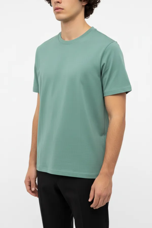 Modern Round Neck Cotton T-Shirt