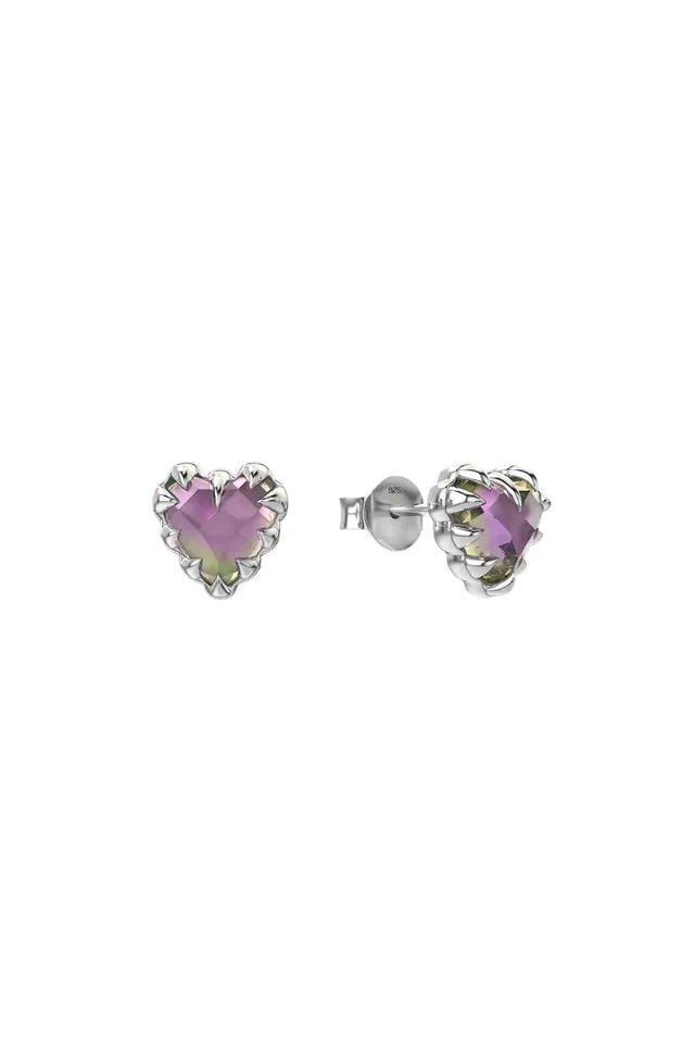 Quartz Heart Earrings