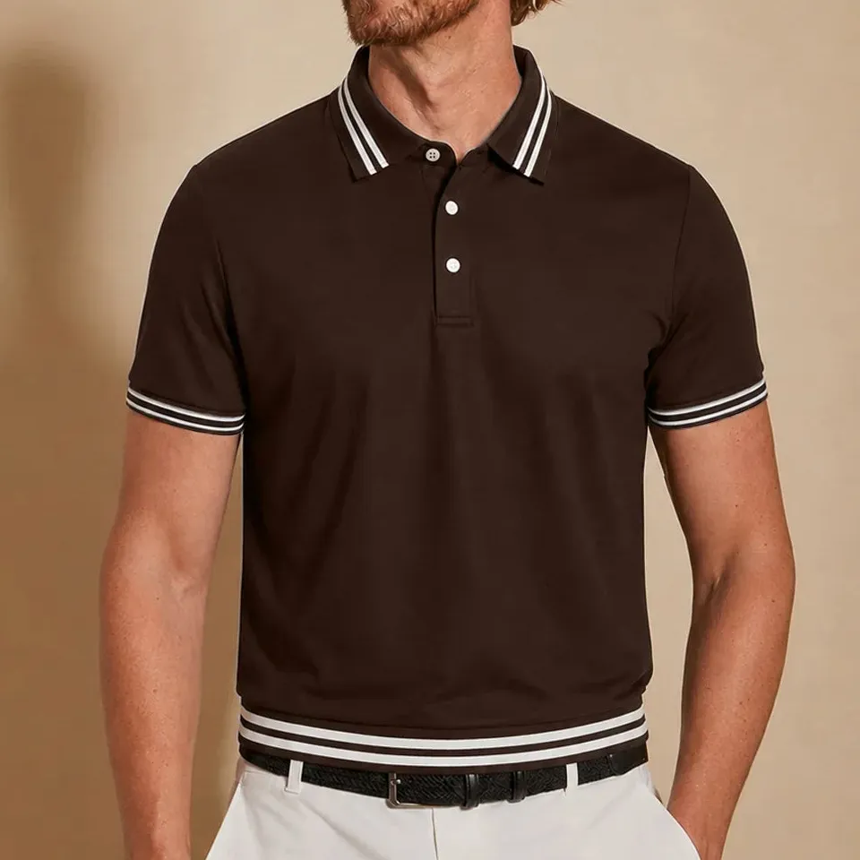 Casual Performance Short Sleeve Button Up Polo Shirt