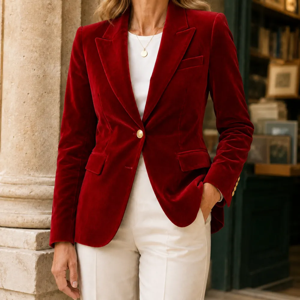 Tailored Single-Button Blazer