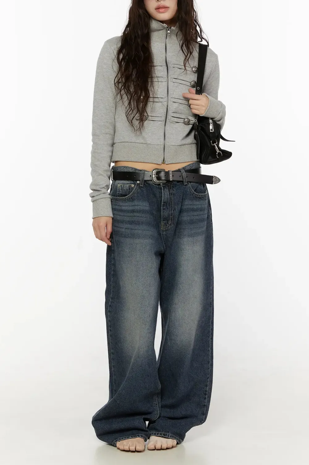 Faded Wash Baggy Jeans
