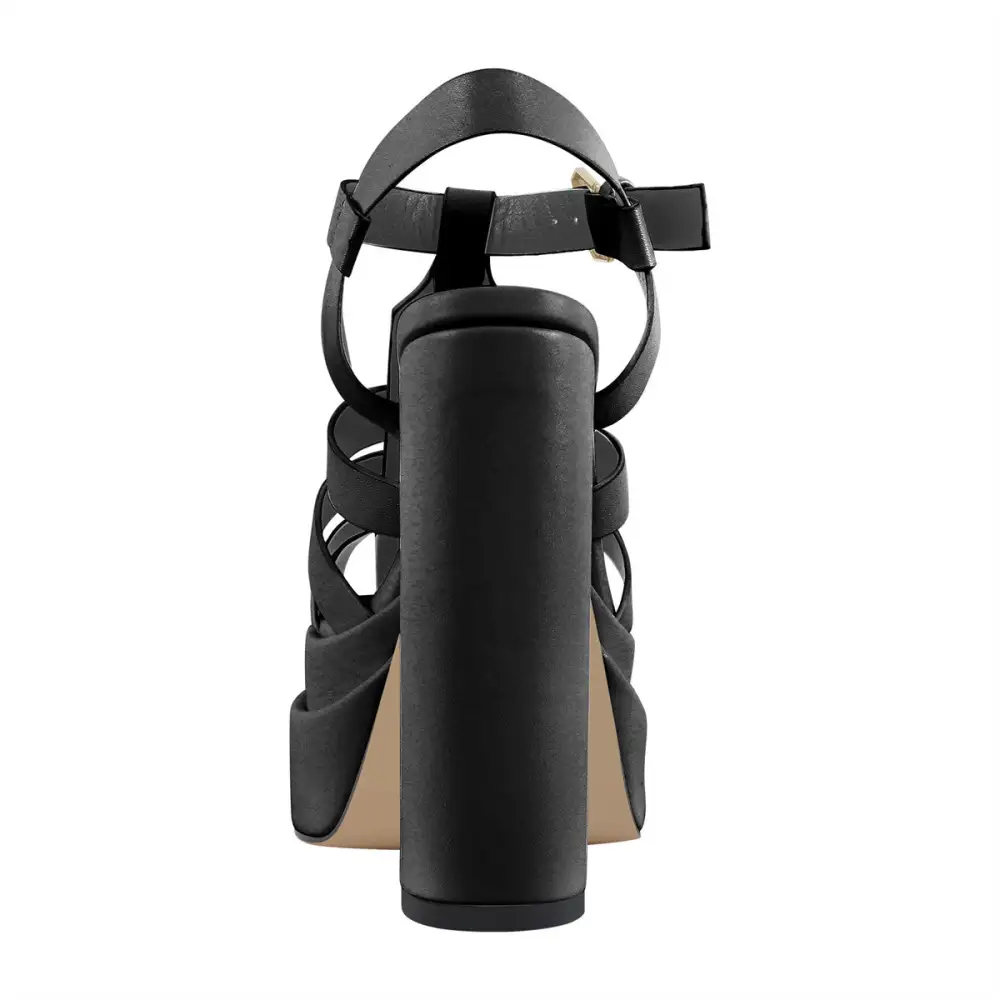 Platform Chunky High Heel Hollow Out Strappy Sandals