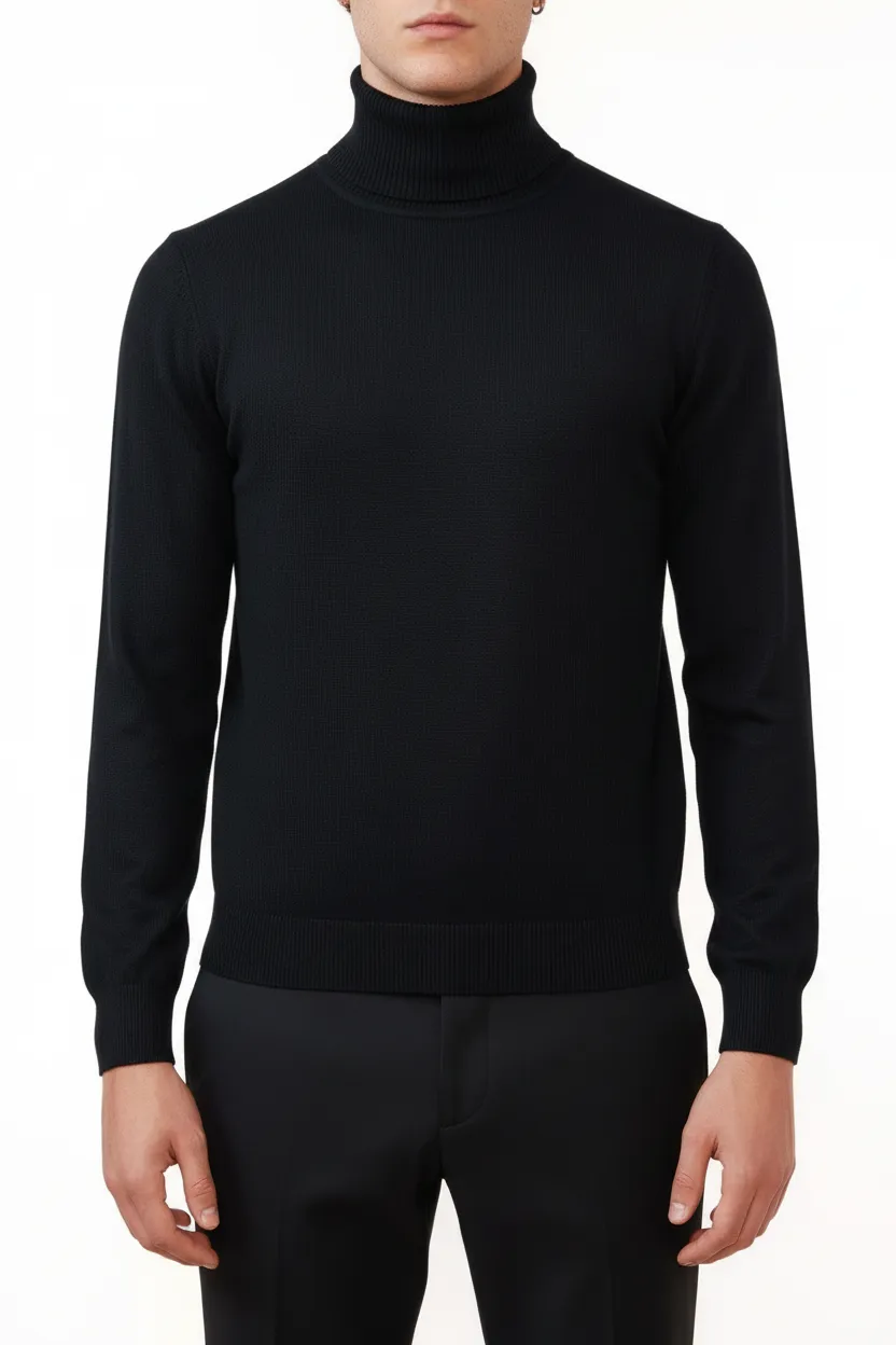 Modern Slim Fit Viscose Turtleneck Sweater