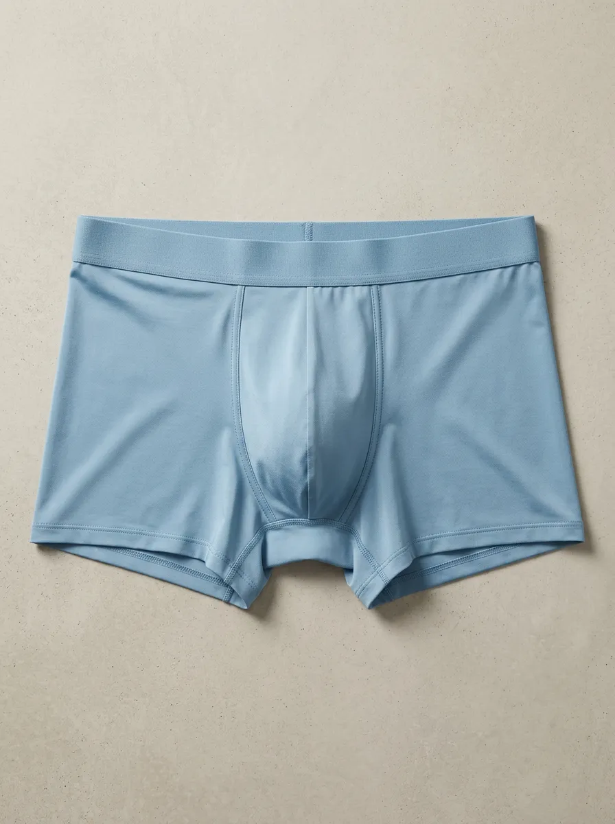 Men's Solid Light Blue Minimalist Printed Boxer Briefs