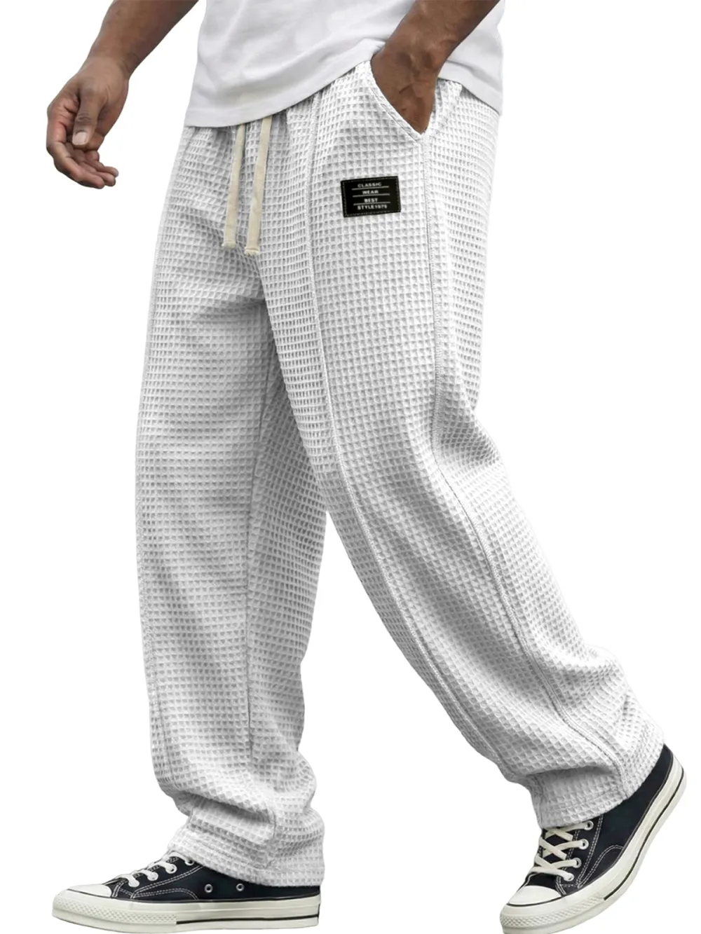 Textured Knit Seamed Detail Pants