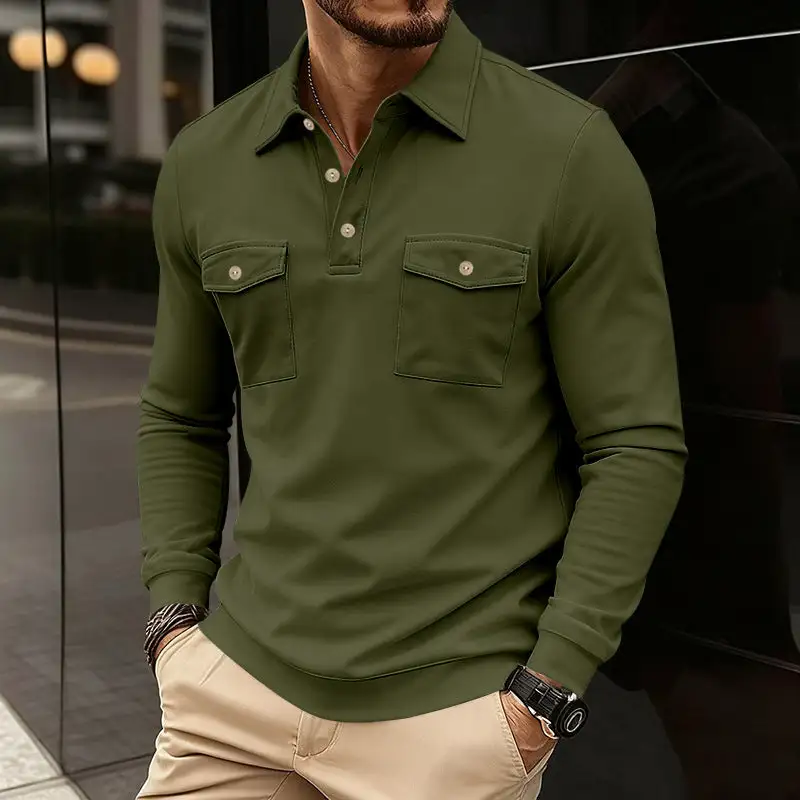 Long Sleeve Fitted Polo Shirt