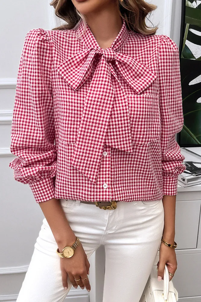 Plaid Button Up Tie Knot Tee