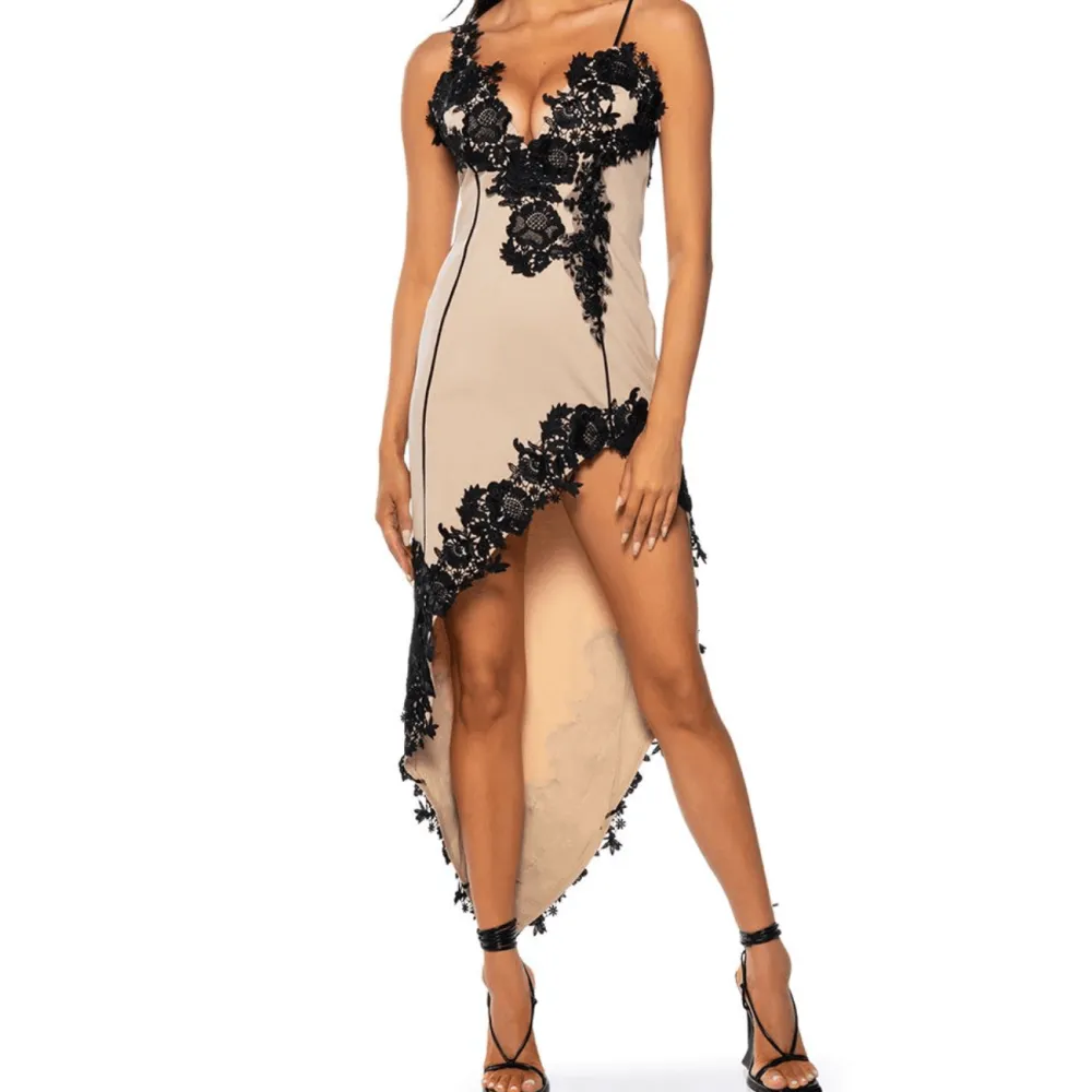 Asymmetrical Lace Midi Dress