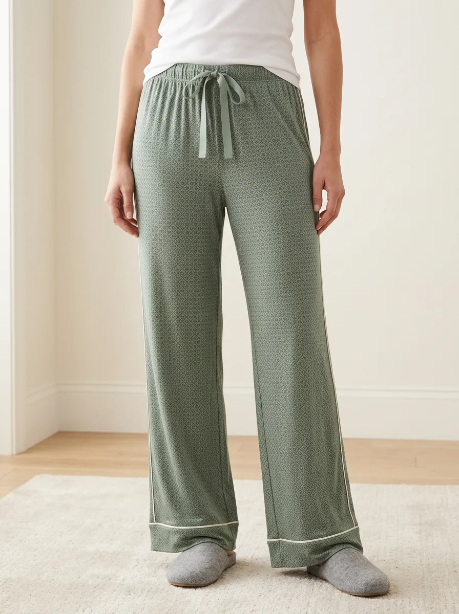 Printed Straight Leg Everyday Pajama Pants