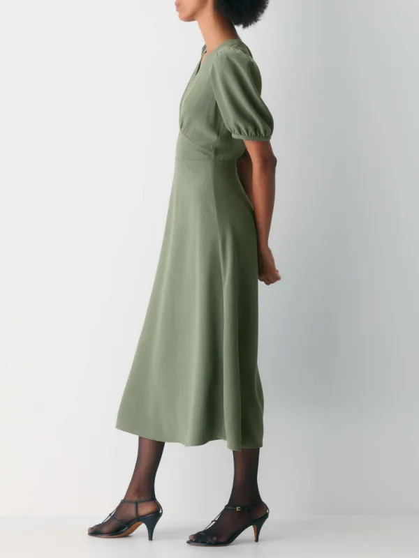 Puff Sleeve Midi Dress