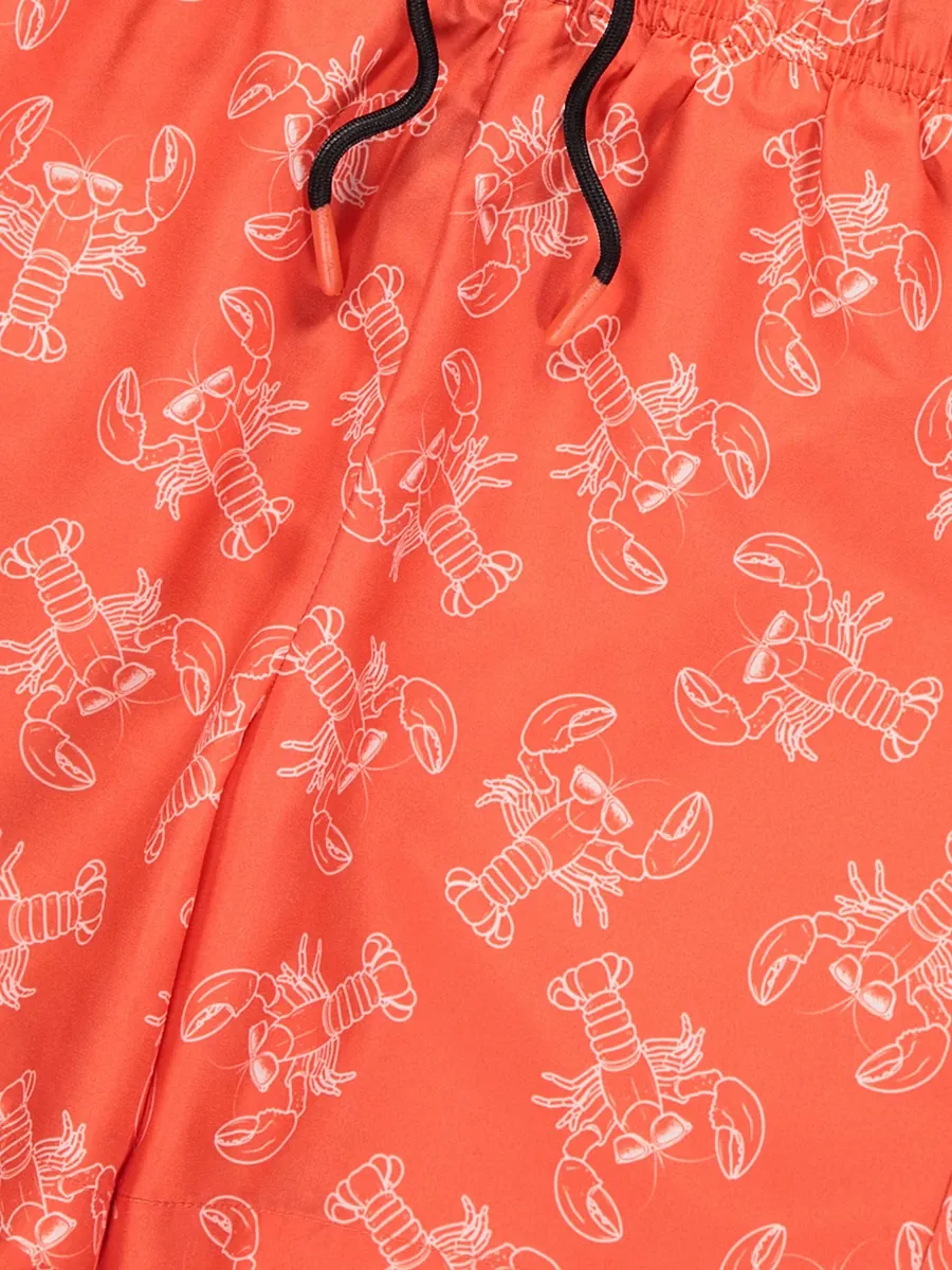 Orange Lobster Swim Shorts