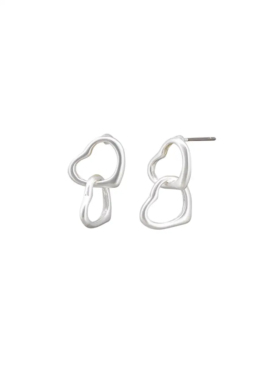 Double Link Heart Earrings