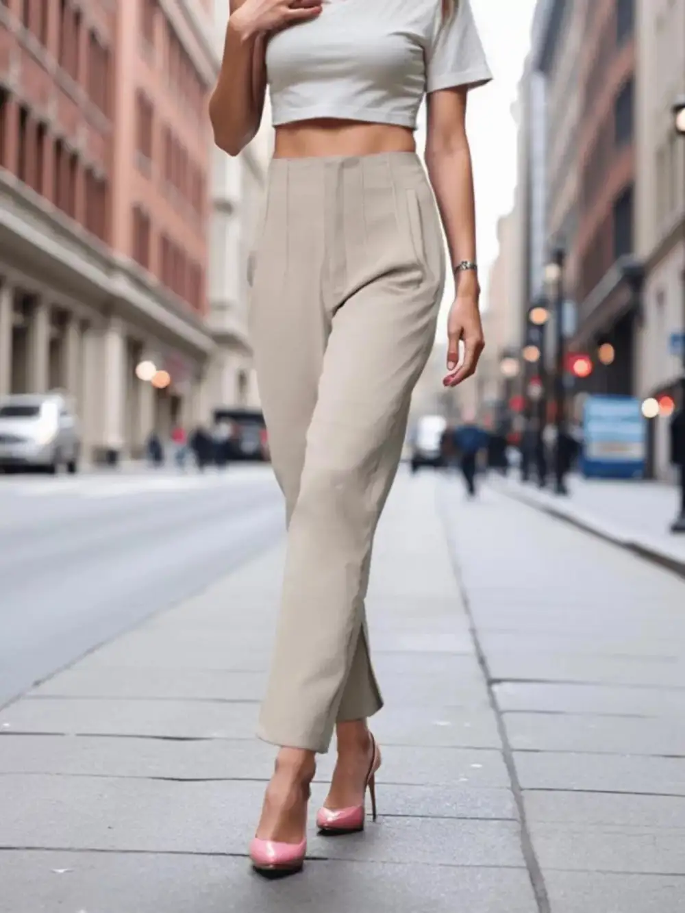 High Waisted Straight Leg Pants