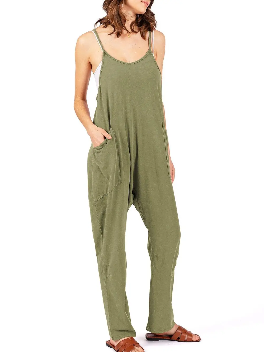 Straight Leg Sleeveless Jumpsuit