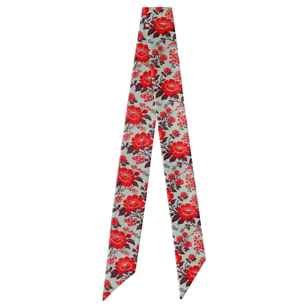Estate Garden Floral Pattern Hair Scarf