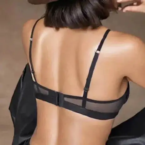 Sheer Mesh Bra with Adjustable Straps