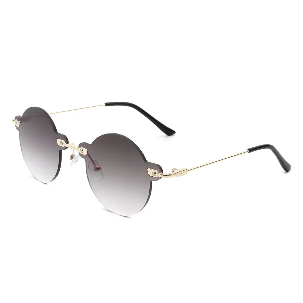 Knotted Round Rimless Frame Sunglasses