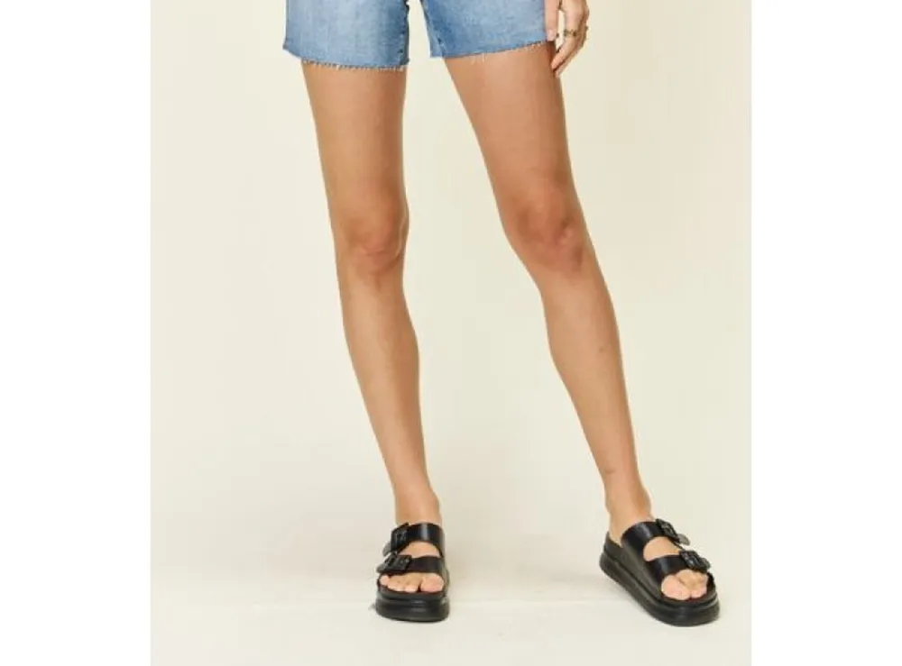 Plus Size High-Waist Rhinestone Decor Denim Shorts