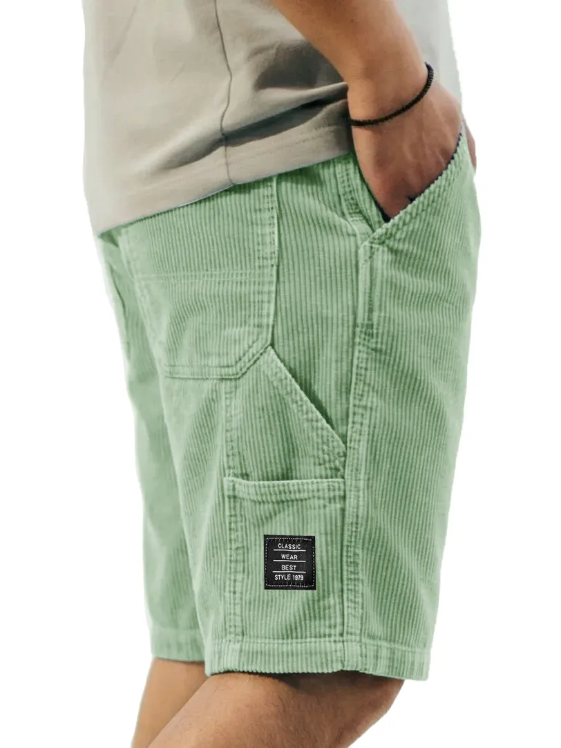 Textured Utility Pocket Relaxed Shorts