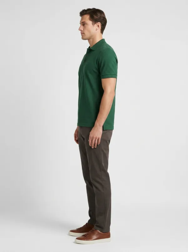 Refined Shield-Detail Men's Polo Shirt