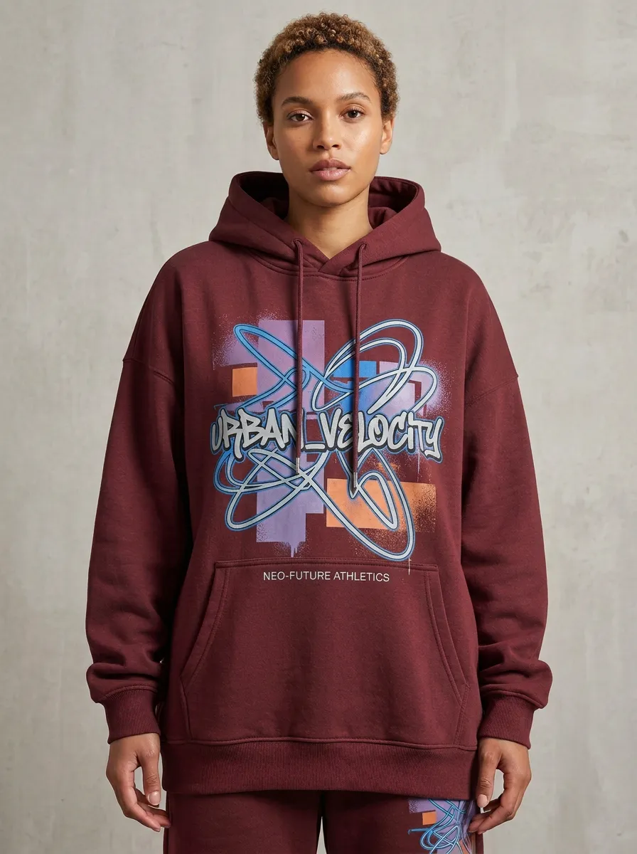 Unisex Urban Velocity Graffiti Neo-Future Hoodie