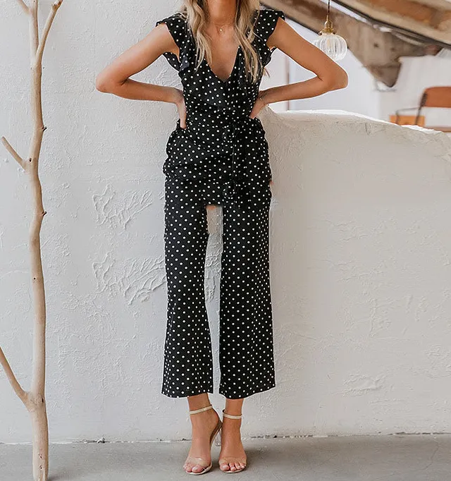 Chic Polka Dot Retro Jumpsuit
