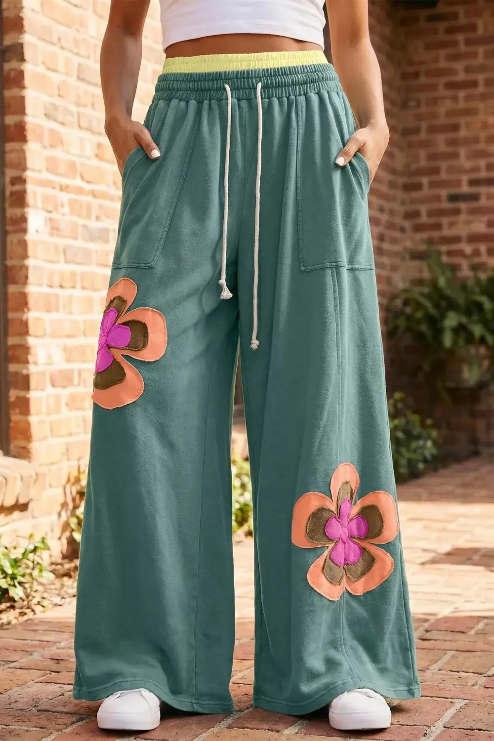 Patchwork Wide Leg Pants