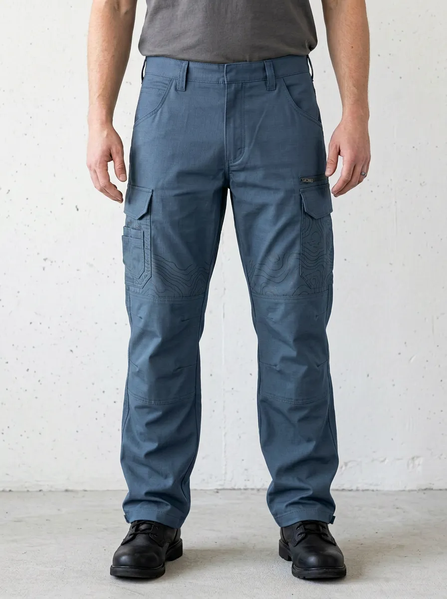 Unisex Outdoor Topographic Map Printed Tactical Cargo Pants — Everyday Edit