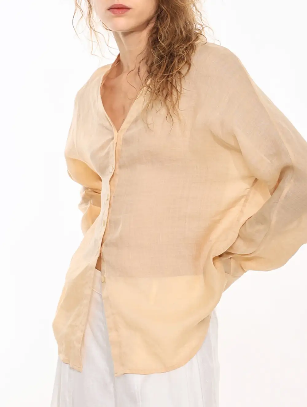 Ramie V Neck Lightweight Top