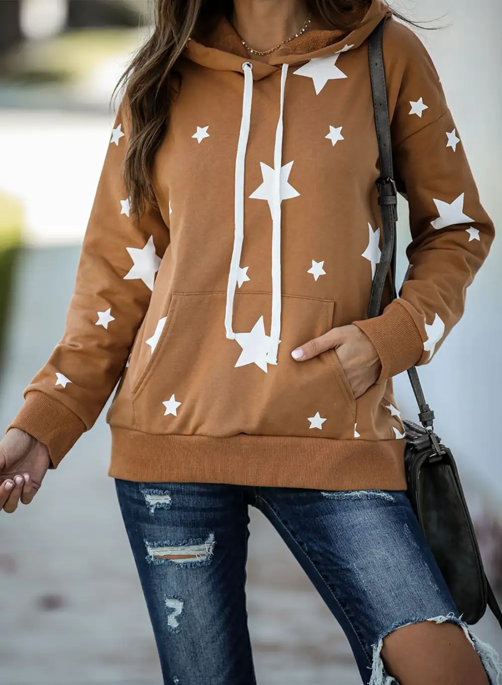 Cotton Blend Star Hooded Top