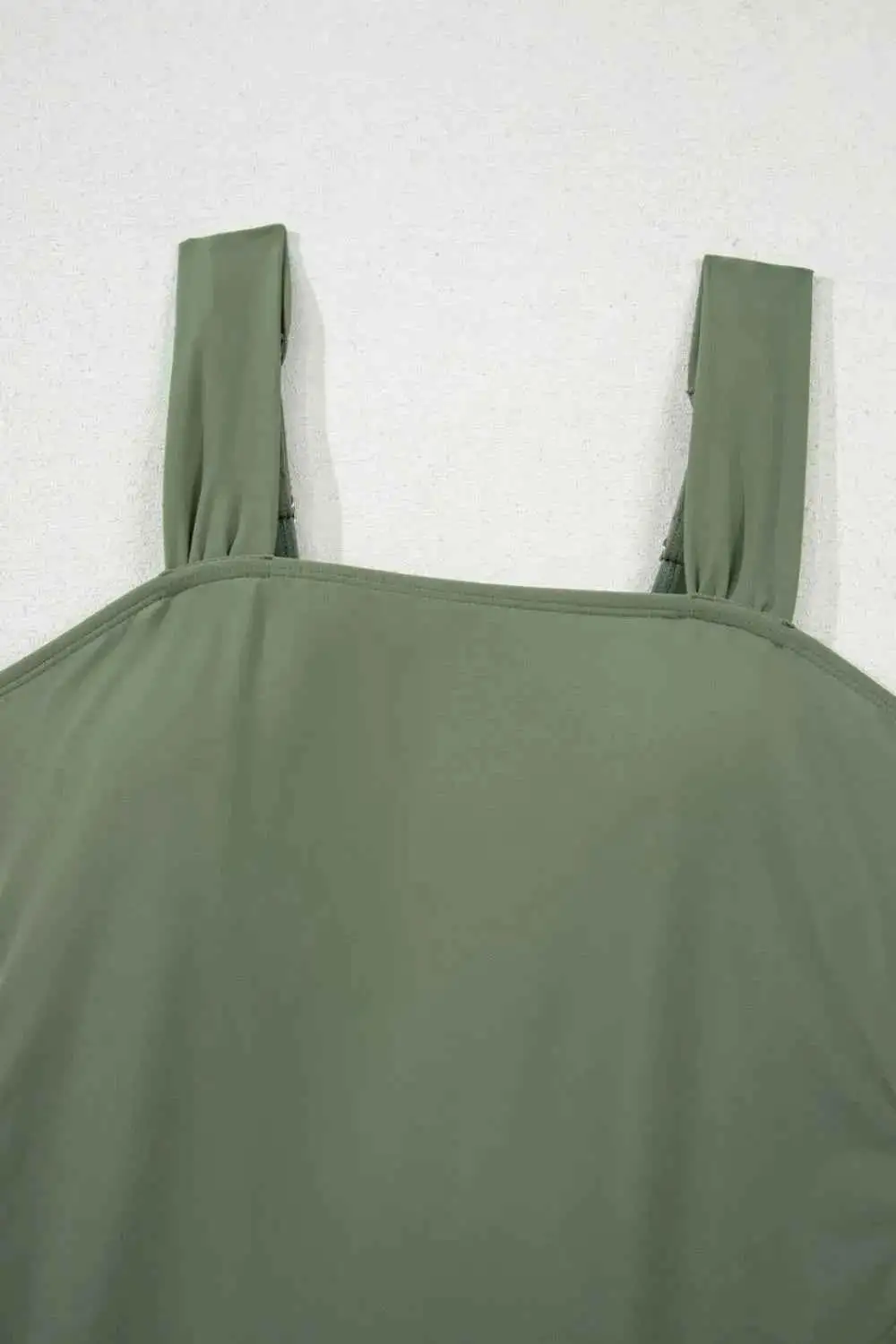 Drawstring Ruched Wide Straps Tankini Set