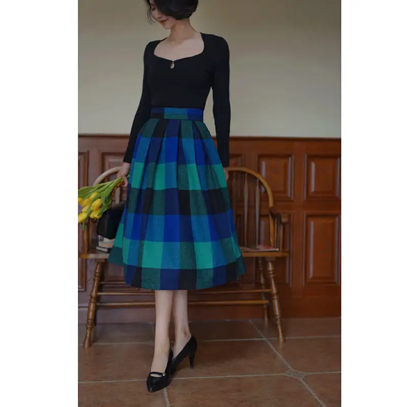 Artful Boutique Everyday Casual Plaid Skirt