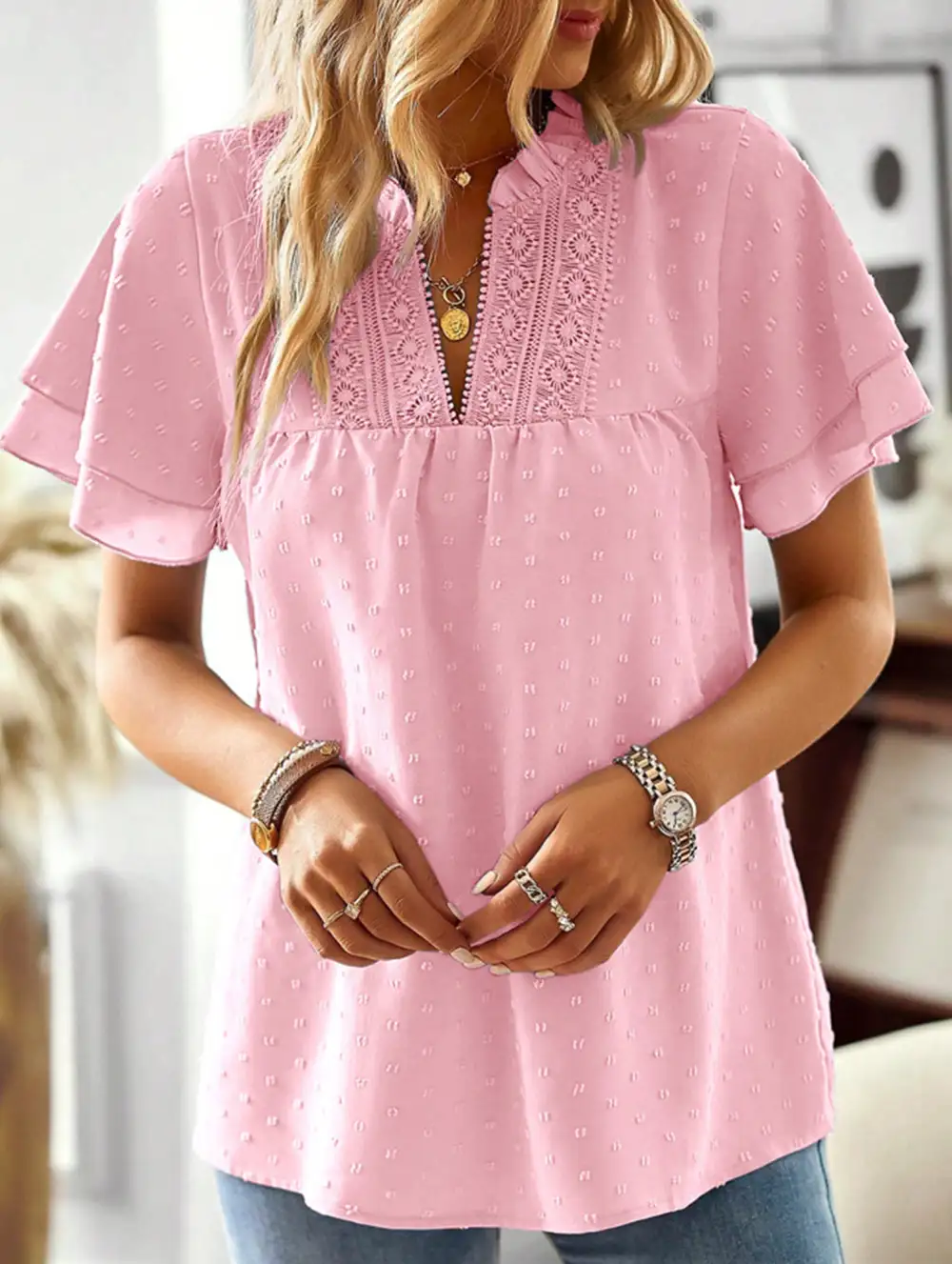 V Neck Pullover Shirt