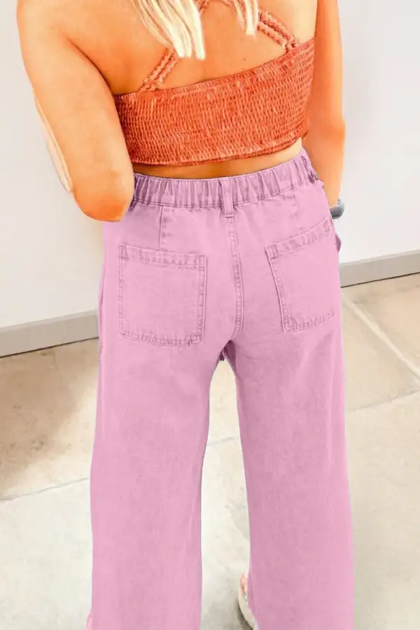 Women's Beaded Side Detail Split Loose Jeans