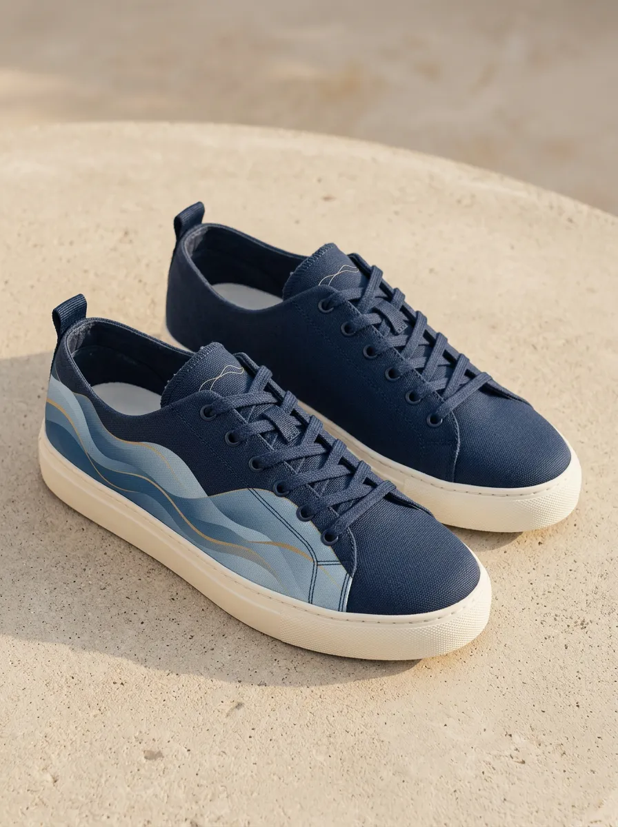 Ocean Wave Canvas Sneakers