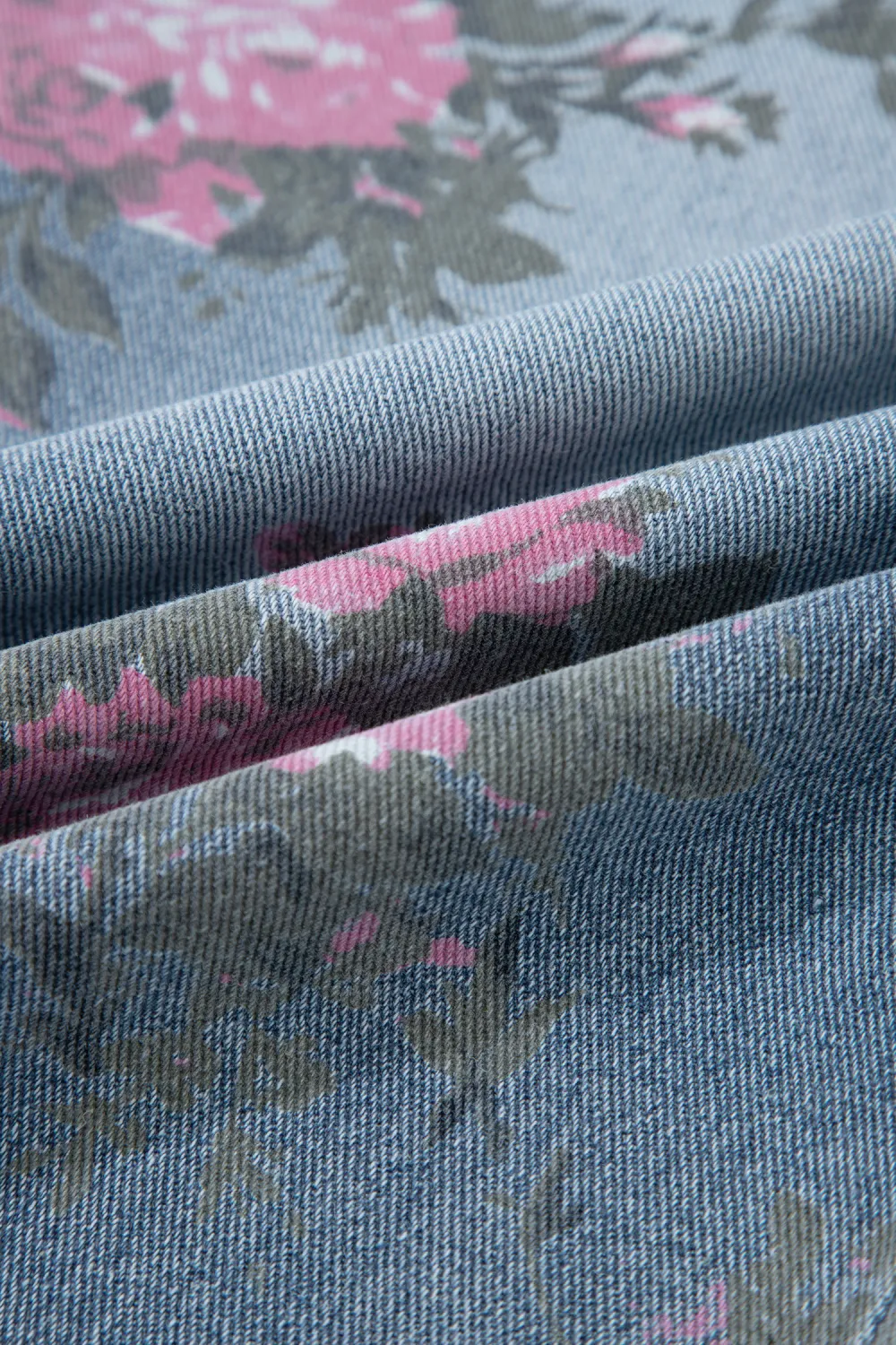 Light Blue Floral Pull On Jeans