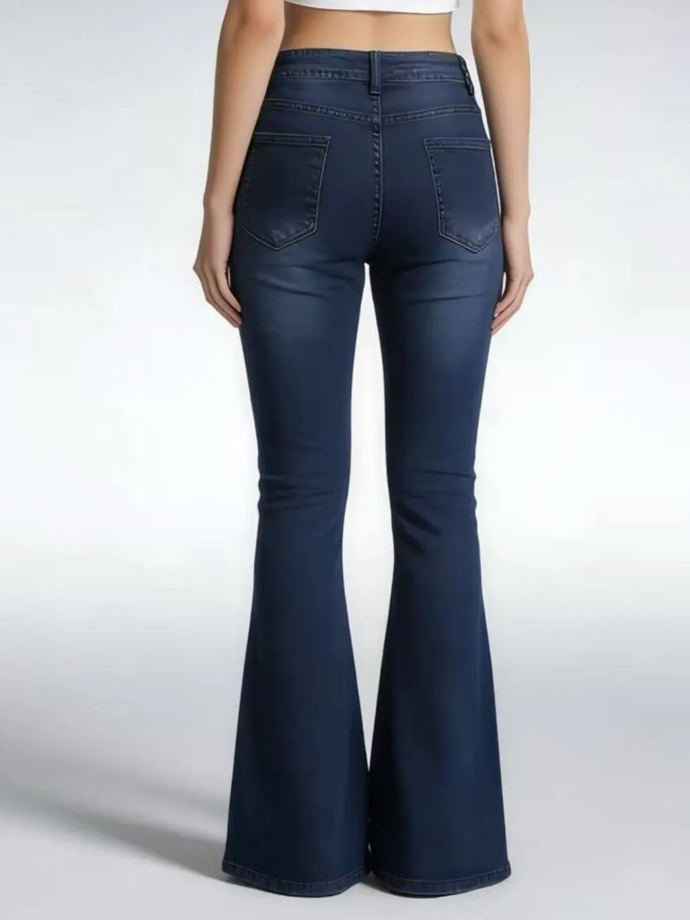 Vintage Wash High-Waisted Flare Jeans