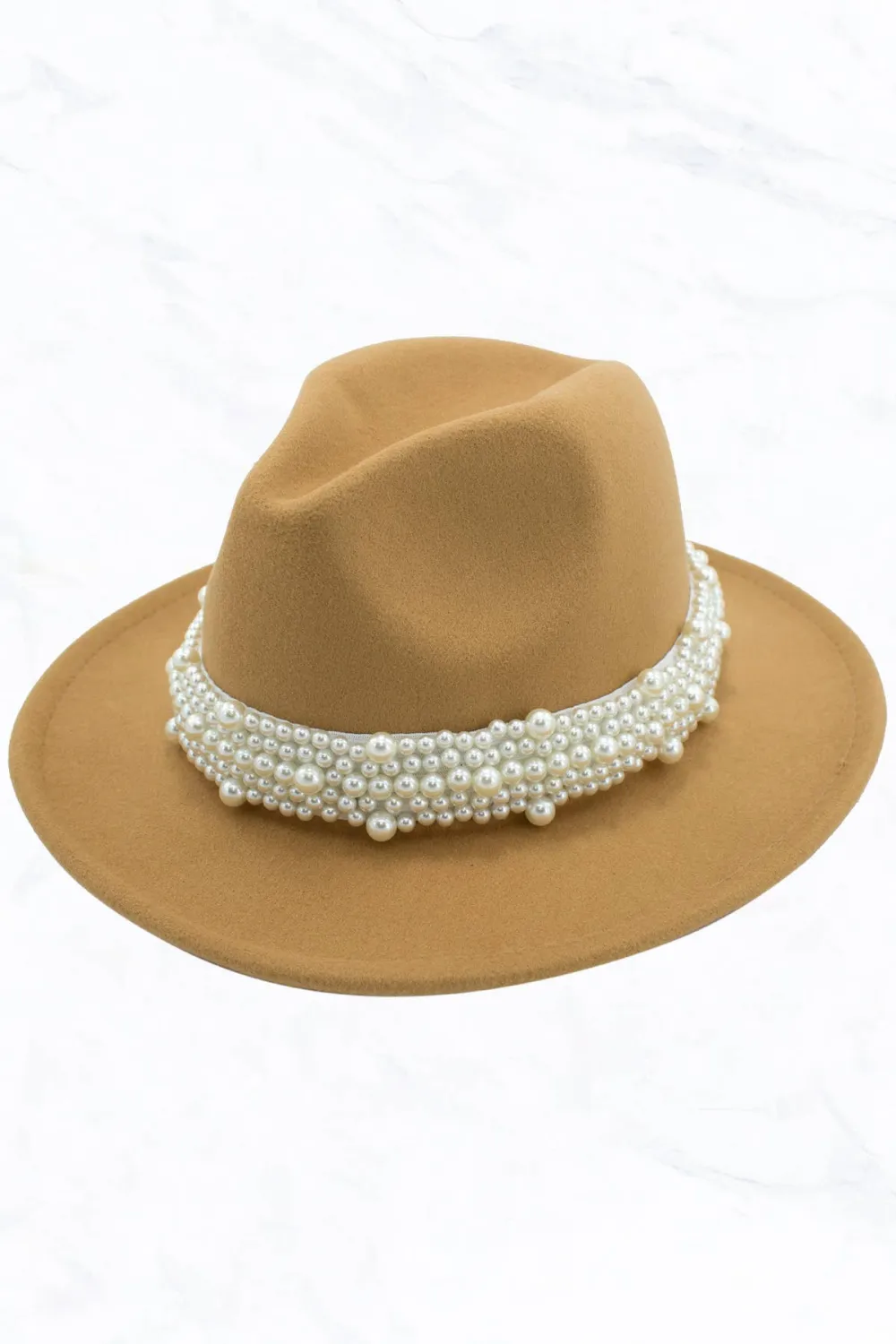 New Style Fashion Fedora Jazz Hat with Wide Pearl Belt