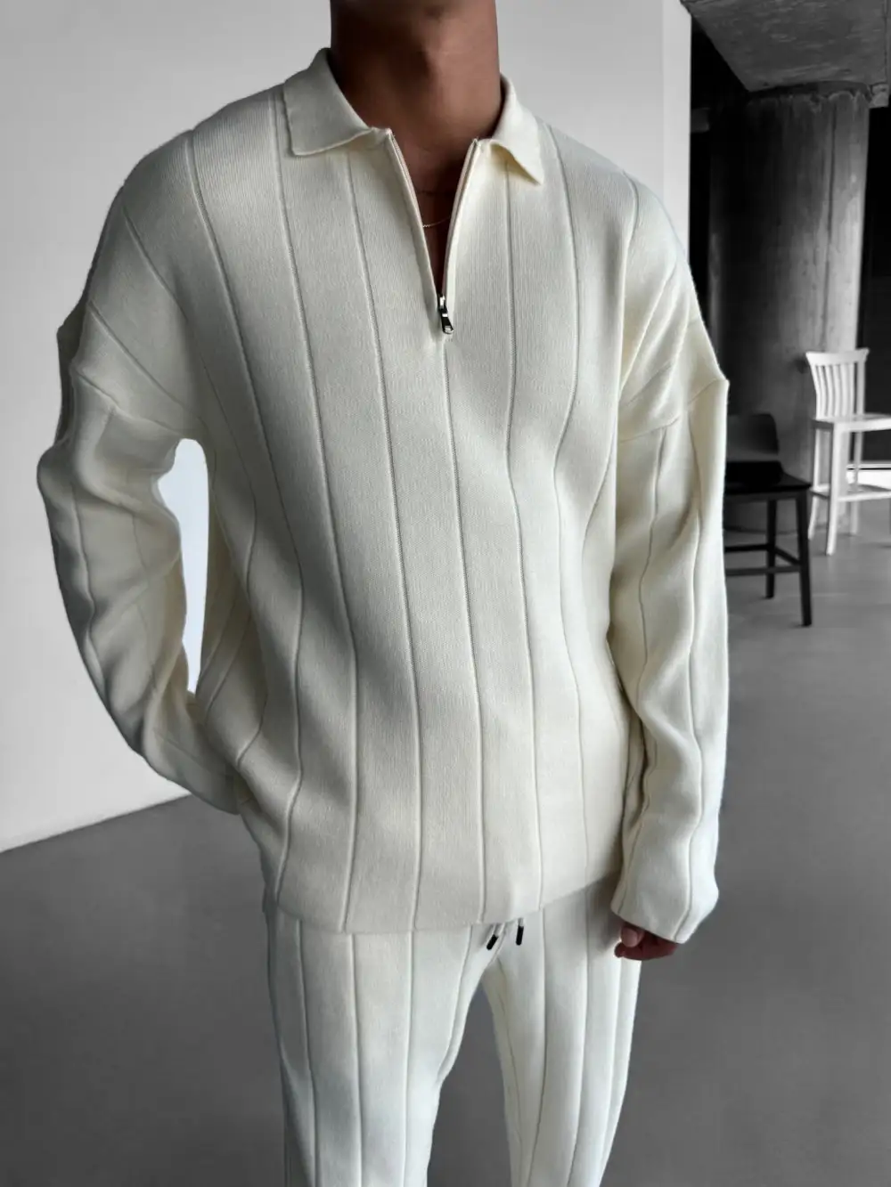Casual Relaxed Knit Sweatshirt