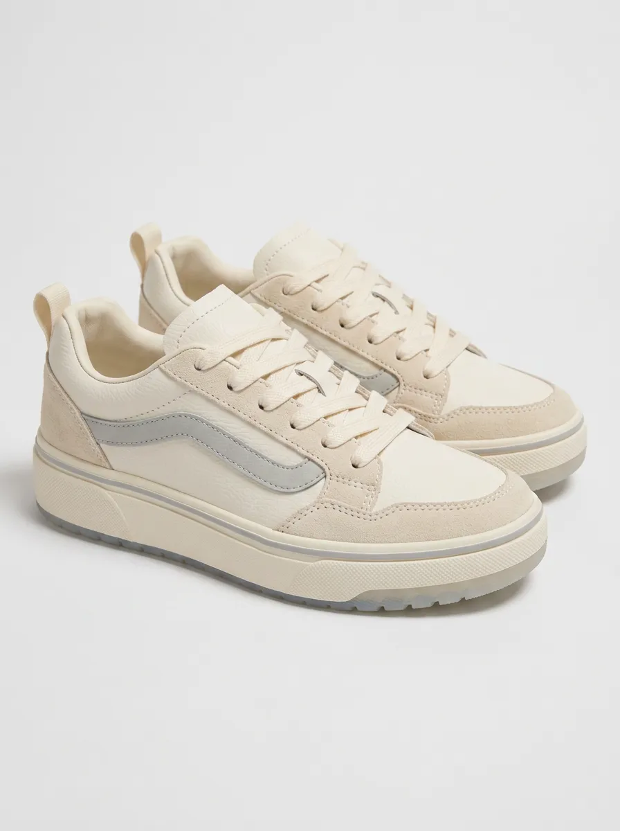 Lace-Detail Platform Women's Low-Top Skate Sneakers