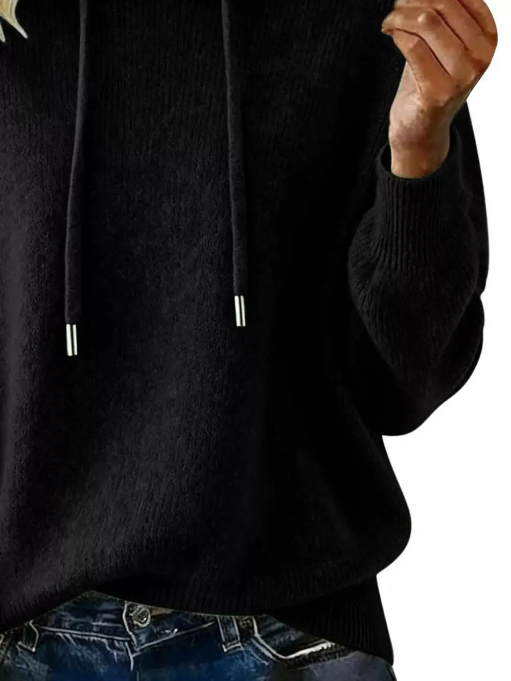 Versatile Drawstring Long Sleeve Sweater
