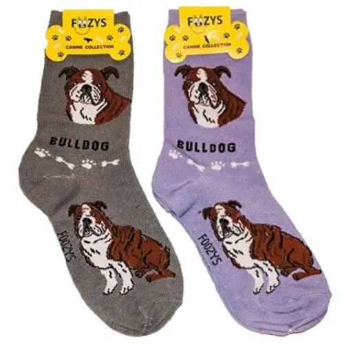 Unisex Bulldog Crew Socks