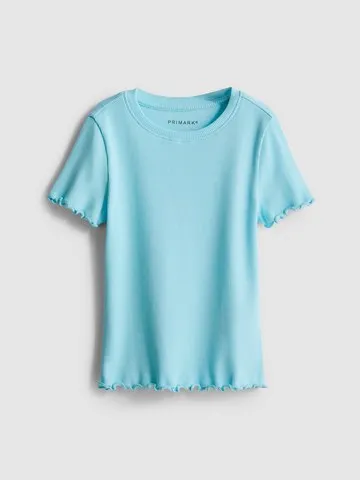 1.5-8yrs | Ribbed Lettuce Trim T-Shirt