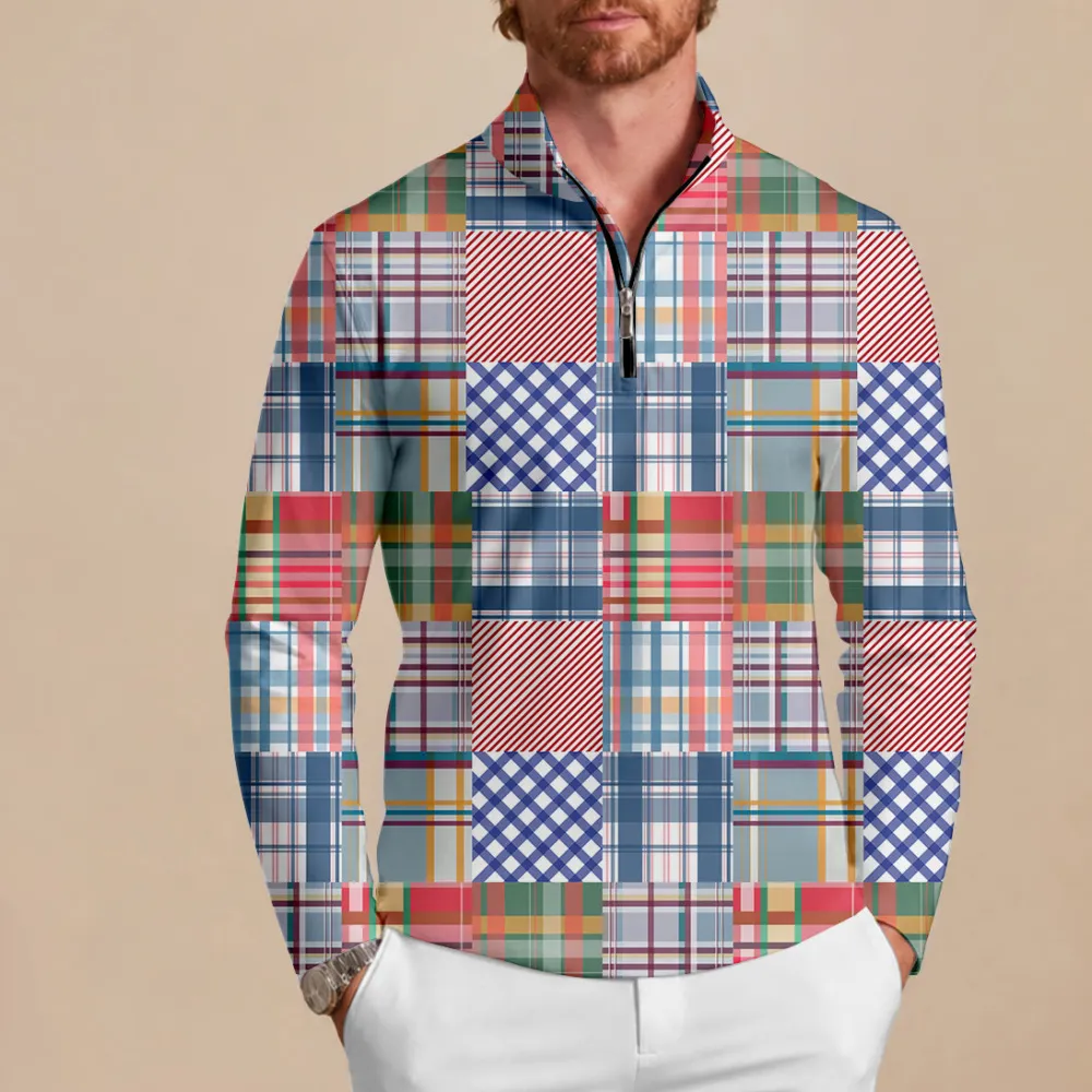 Casual Lightweight Long Sleeve Pullover Golf Shirt