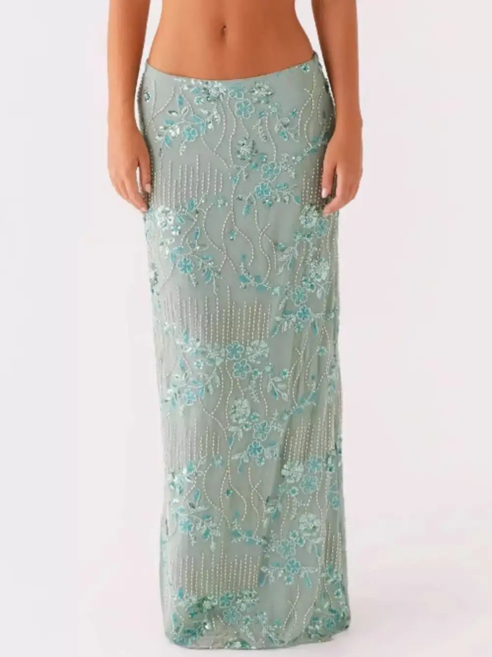 Soft Lace Sequined Skirt
