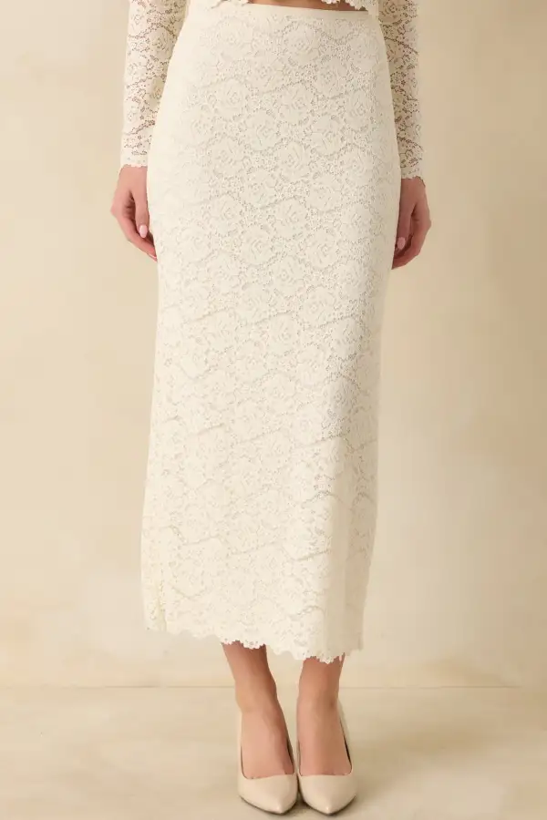 Cotton Spandex Midi Skirt