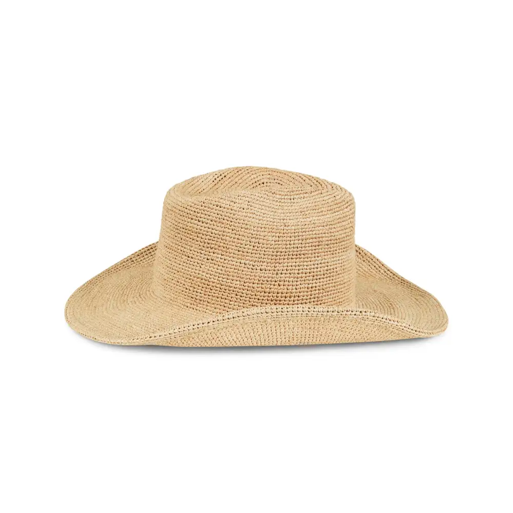 Flexible Raffia Western Fedora Hat