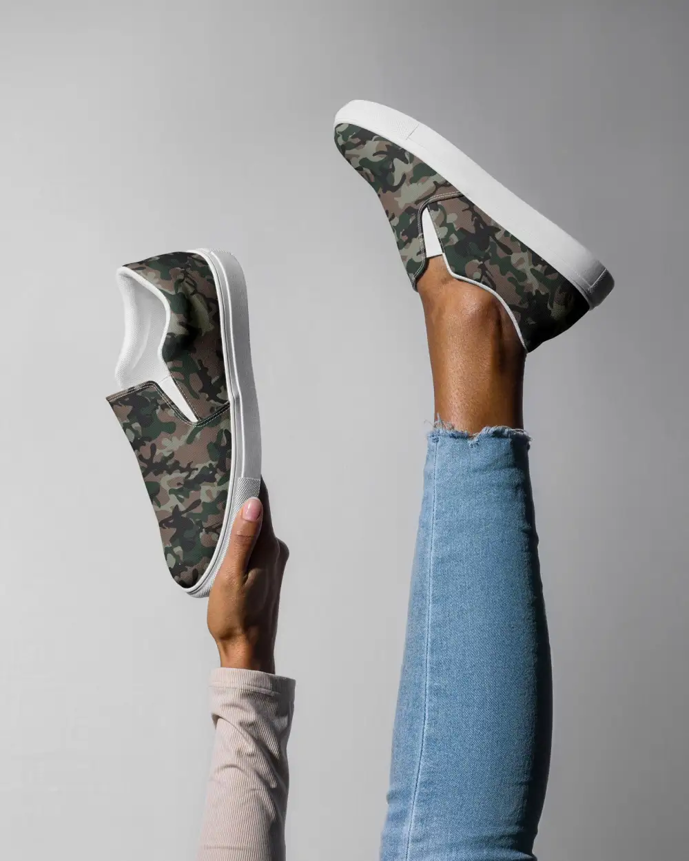 Camo Pattern Slip On Shoes