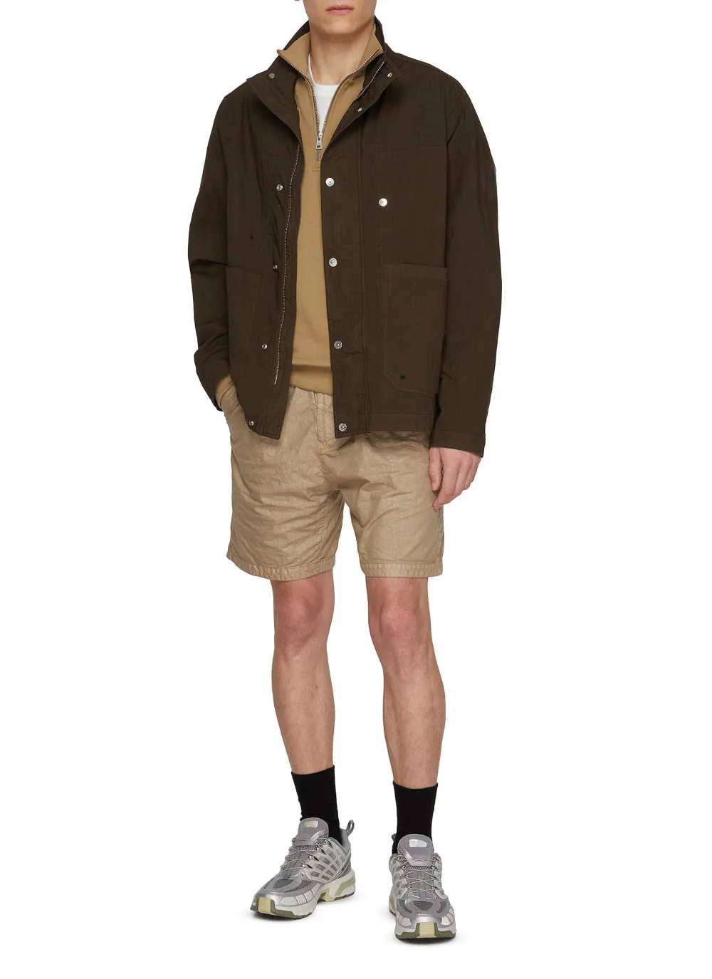 Casual Simple Loose Breathable Beige Shorts
