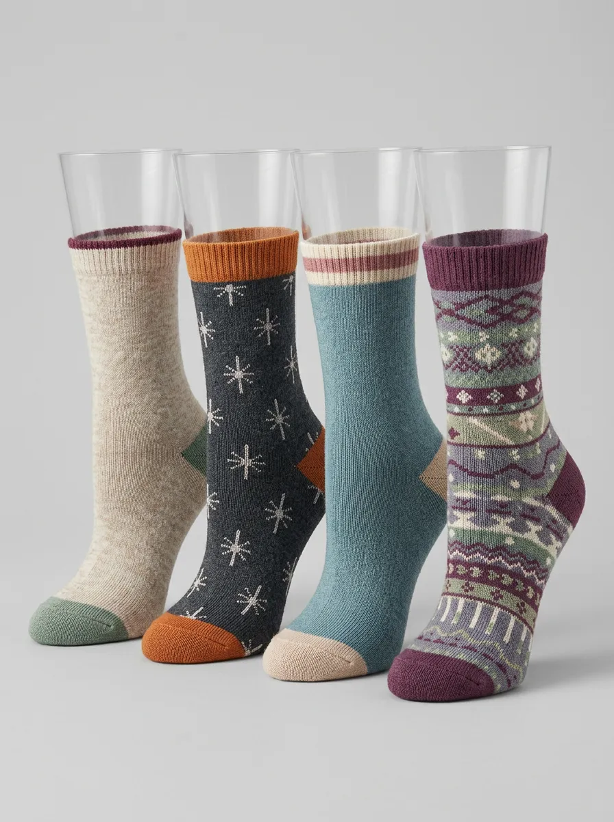 Heritage Inspired Patterned Four-Pair Casual Socks
